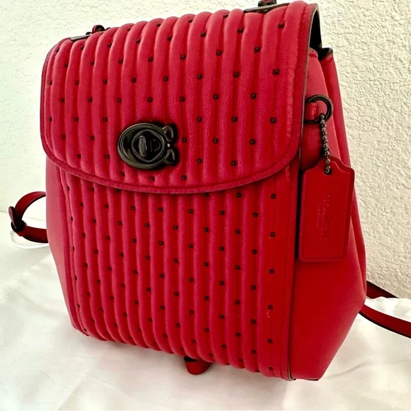 Coach parker convertible backpack 16 with quilting and rivets best sale